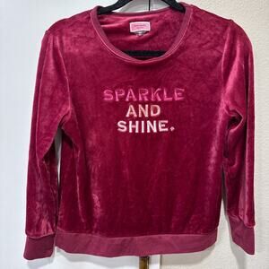 Kate Spade Velour Sparkle and Shine Crewneck Long sleeve Top Small